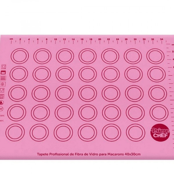 Tapete de Fibra Vidro para Macarons Rosa - Prime Chef